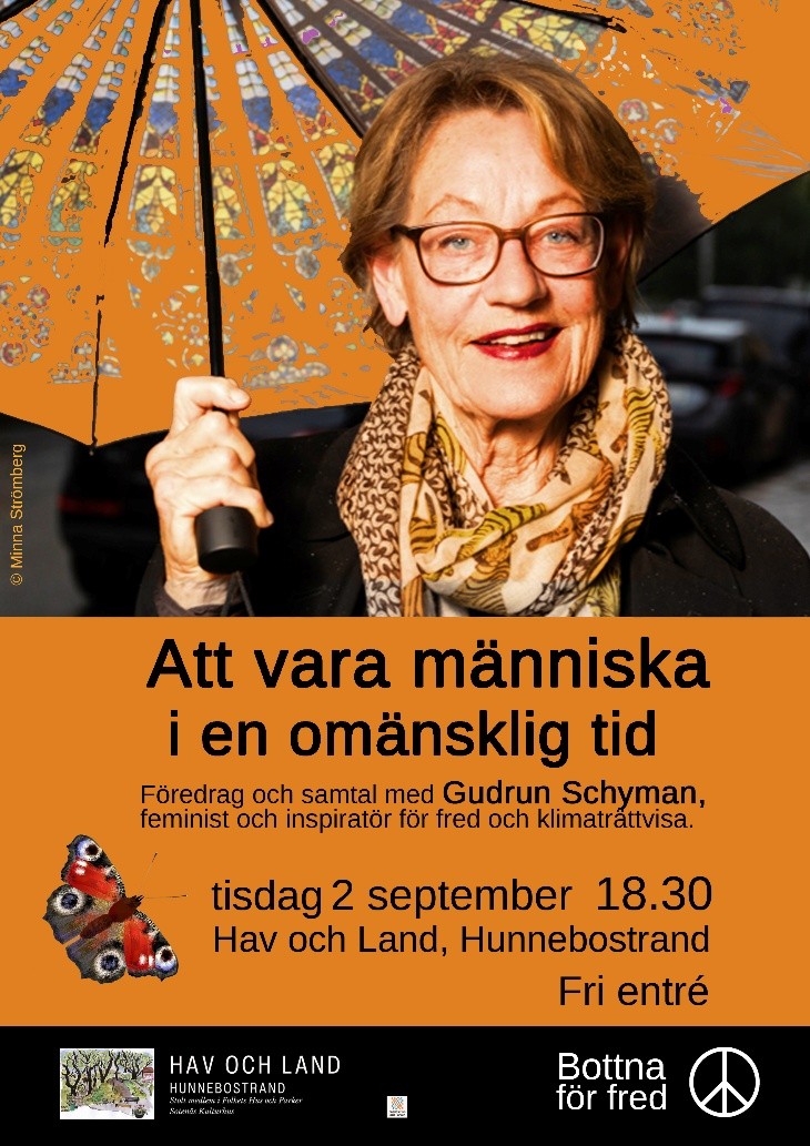 Affisch: Föredrag med Gudrun Schyman